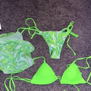 Brand New neon green shien bathing suit